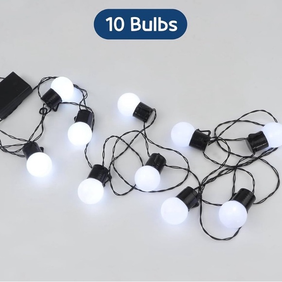 LED Round Bulb String lights Battery operated NEW - Picture 2 of 4